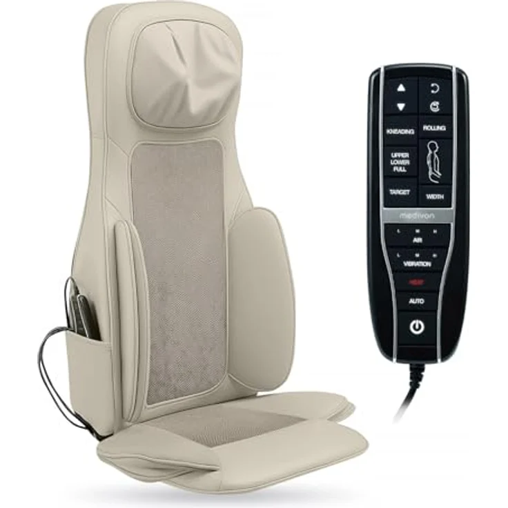 Medivon Olympia Massagematte Shiatsu Massagesessel mit 8 Massageköpfen, Luft- und Vibrationsmassage, Wärmefunktion, 3 Modi, 60 W Leistung, antiallergischer Stoff, ideal für Entspannung zu Hause – Bild 1