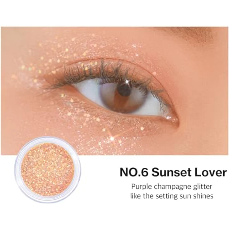 Unleashia Get Loose Glitter Gel Lidschatten für Gesicht, Körper und Haare, Farbton N°6 Sunset Lover, 4 g, vegan mit holografischem Glitzereffekt, langanhaltend – Bild 3