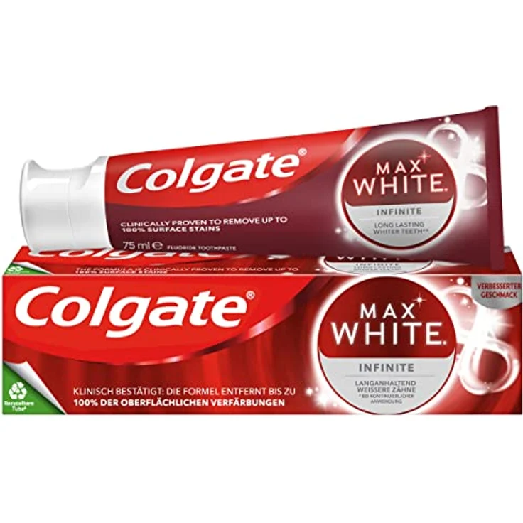Colgate Zahnpasta Max White Infinite 75ml - langanhaltend weissere Zähne – Bild 1