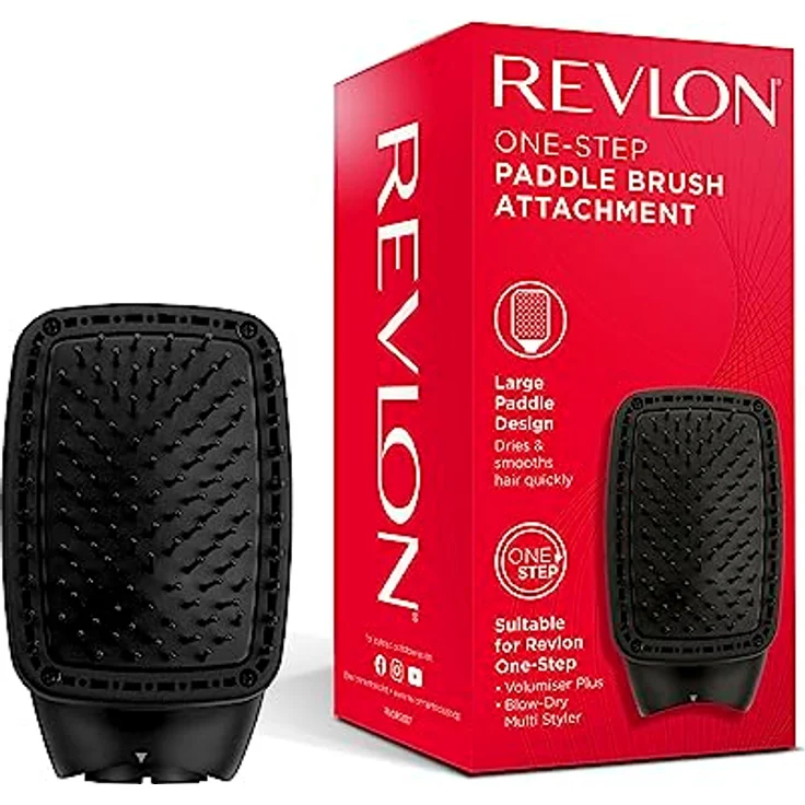 Revlon Paddelbürste ONE-STEP FLACHBÜRSTENAUFSATZ, RVDR5327, für Warmluftbürste Volumiser RVDR5298E und Multi Styler RVDR5333, großes Paddel-Design für schnelles Trocknen und Glätten – Bild 2