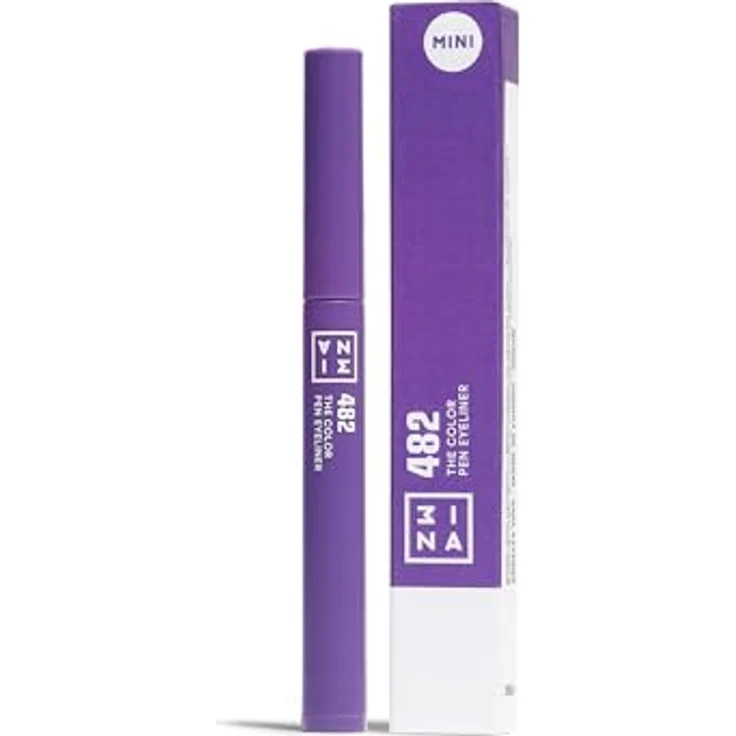 3INA The Color Pen Eyeliner Mini, Filzstift-Eyeliner in Purple, 0,6 ml, präzise Linien, vegan, langanhaltend – Bild 1