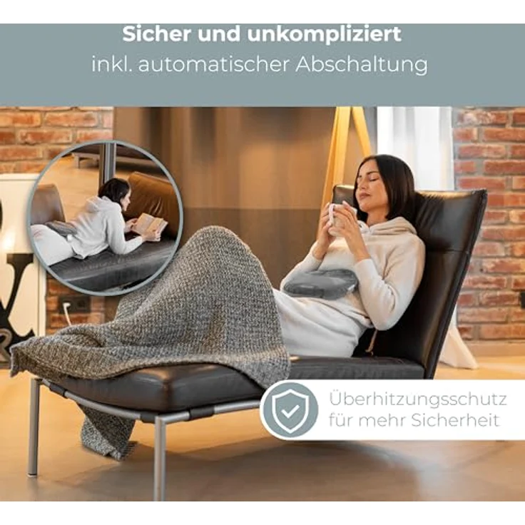 ProfiCare® PC-EWF 3150, elektrische Wärmflasche ohne Wasser, kurze Aufheizzeit bis 65°C, automatische Abschaltung, weicher Flanell-Bezug, sicher und hygienisch – Bild 5