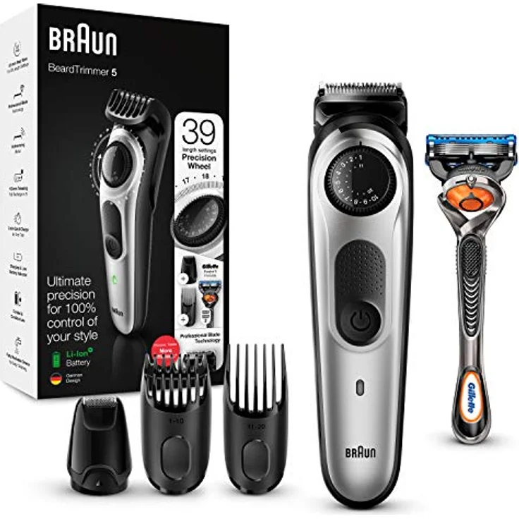 Braun BT5265 Barttrimmer und Haarschneider für Herren, 39 Längeneinstellungen, schwarz, silber-metallic – Bild 2