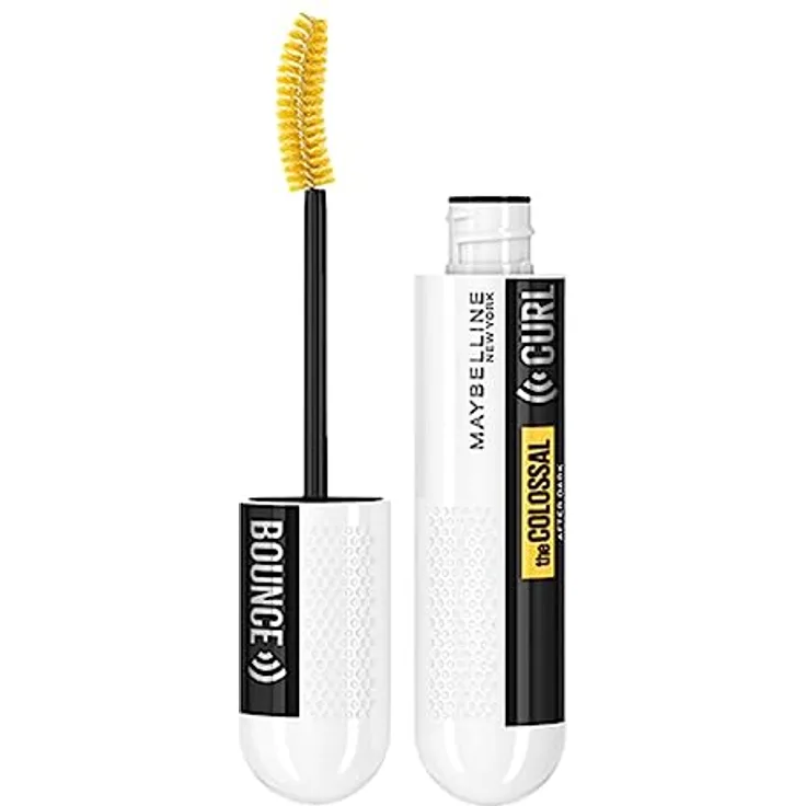 Maybelline New York Schwarze Wimperntusche für 24h Schwung und Volumen, Mit Memory Curl Formel, Colossal Curl Bounce Mascara, After Dark, 1 x 10 ml