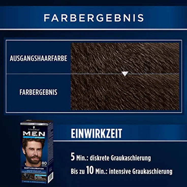 ‎Men Perfect Schwarzkopf Bart-Coloration 80 Dunkel -Braun, 3 x 30 ml – Bild 5