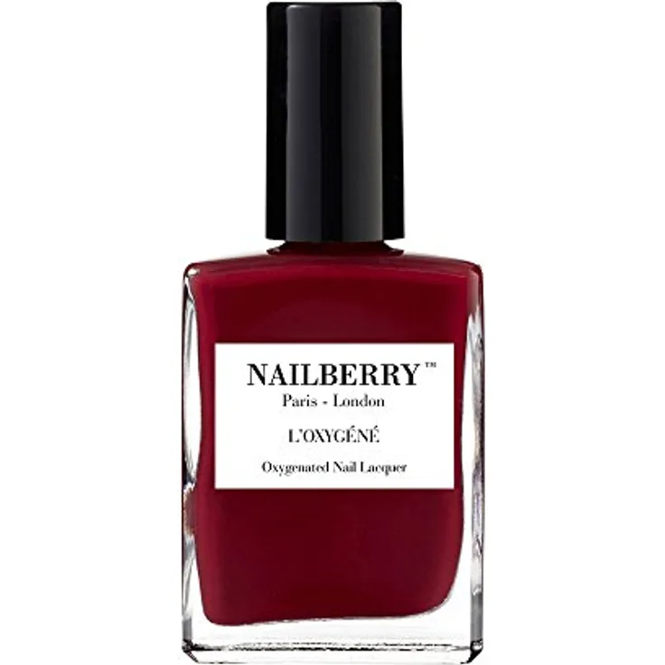Nailberry L'Oxygene Sauerstoffhaltiger Nagellack, Burgunderrot/Tiefrot, 15 ml