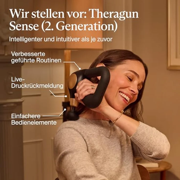 Therabody Theragun Sense 2, Massagepistole mit 5 Stufen und LCD-Display für geführte Routinen – Bild 2