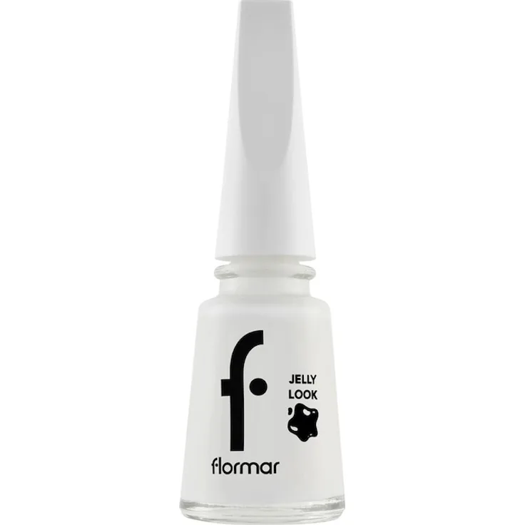 Flormar Jelly Look Nail Enamel, Nagellack 11 ml, glänzender Gel-Effekt in Pure Milk