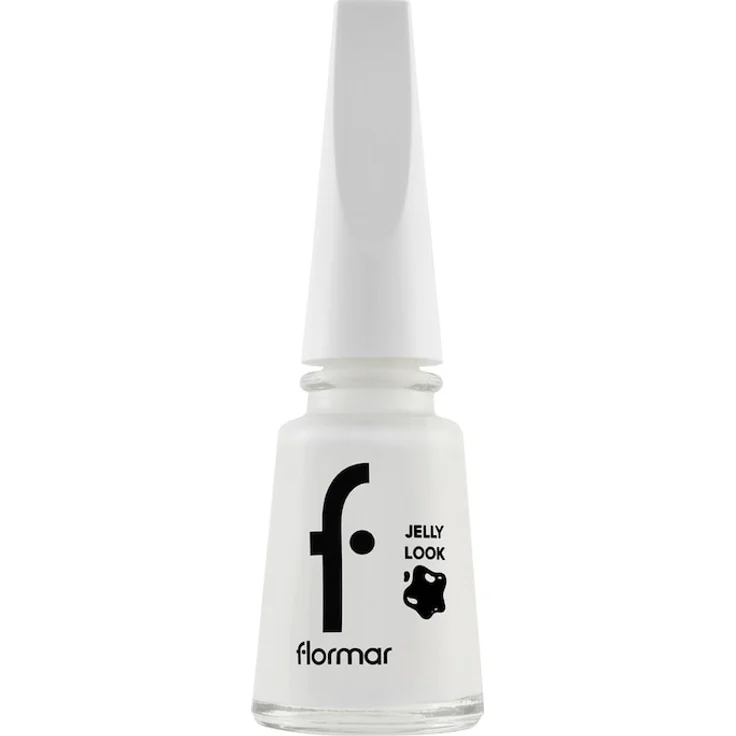 Flormar Jelly Look Nail Enamel, Nagellack 11 ml, glänzender Gel-Effekt in Pure Milk