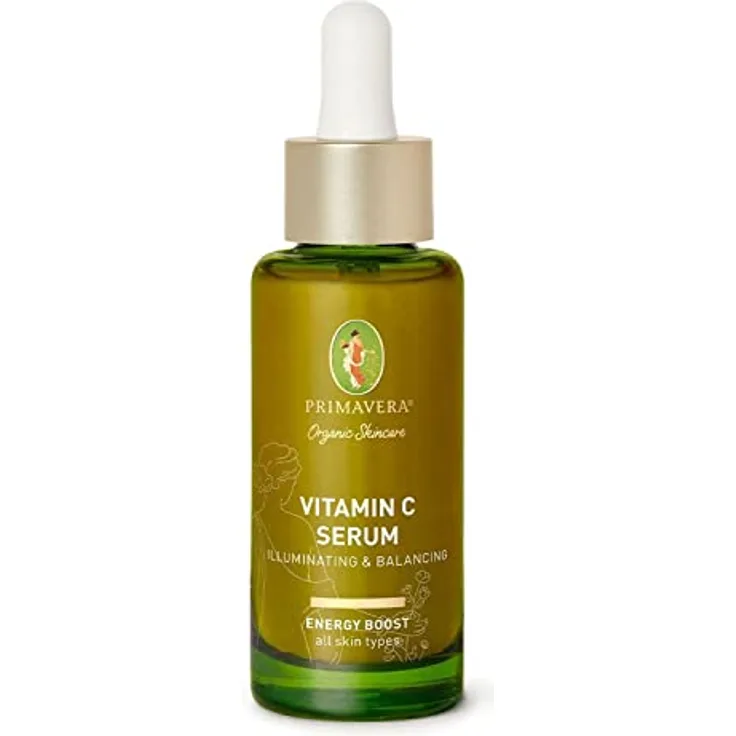 PRIMAVERA - Vitamin C Serum Illuminating & Balancing 30 ml - Naturkosmetik - elegantes Vitamin C Gesichtsserum für alle Hauttypen - verleiht bei Hyperpigmentierung einen strahlenden Teint - vegan