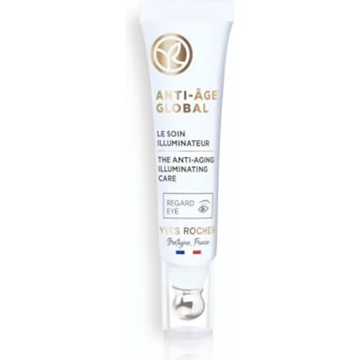 Yves Rocher ANTI-AGE GLOBAL - Ausstrahlungspflege Augen - Leichte Gel-Textur gegen Falten und Augenringe - 15 ml