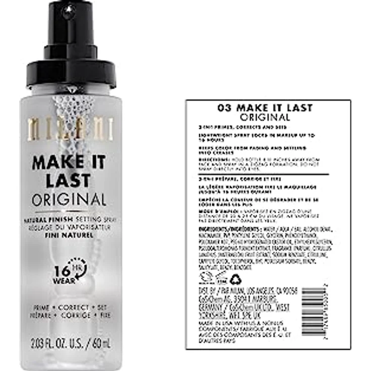 Milani Make It Last Setting Spray - Prime + Correct + Set, mattes Fixing Spray für alle Hauttöne – Bild 2