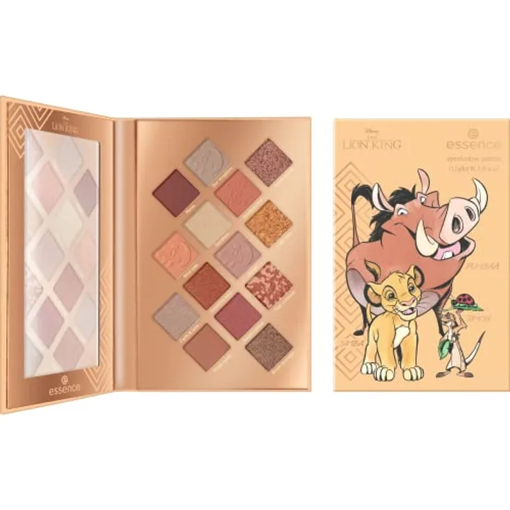 essence Disney The Lion King eyeshadow palette, Lidschatten, Nr. 01, Mehrfarbig, 14 Farben, definierend, hochpigmentiert, vegan, ohne Mikroplastikpartikel, Nanopartikel frei, ölfrei, 1er Pack (11.2g)