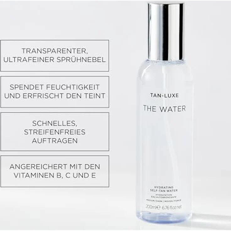 Tan-Luxe The Water Hydrating Self-Tan Water Spray Light/Medium 200 ml – Bild 5