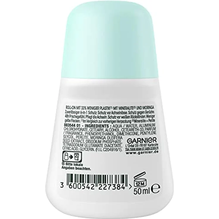 Garnier Roll-On Deo für Frauen, Deodorant mit frischem Duft und bis zu 48 Stunden Schutz vor Achselnässe und Körpergeruch, Mineral Protection 6in1 Anti-Transpirant, 1 x 50 ml – Bild 2
