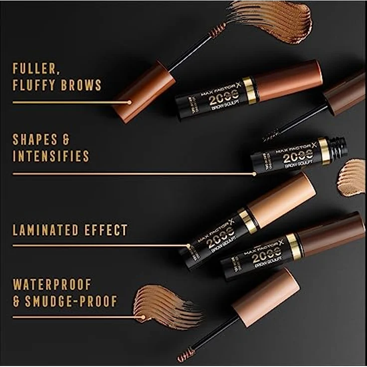 Max Factor 2000 Calorie Brow Sculpt Augenbrauen-Gel, Farbton 001 Darkblonde, 4,5 ml, langanhaltende Fixierung und natürliches Finish – Bild 7