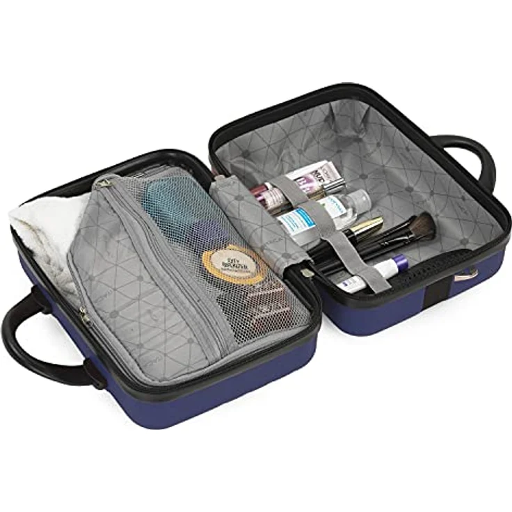 ITACA - Kosmetikkoffer Hartschale Groß, Beautycase Damen, Trolley & Handgepäck Koffer: Beauty Case Hartschale, Kosmetik Koffer, Kosmetiktasche Groß - Ideal für Reisen! 771135, Marine Blau – Bild 3