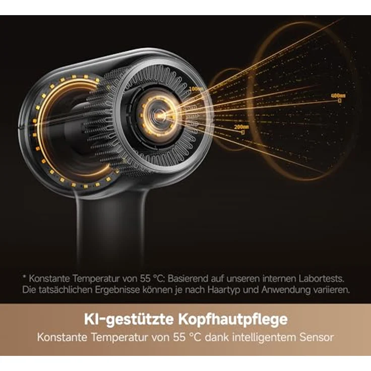 MOVA Shine 20 Haartrockner mit Diffusor, Hochgeschwindigkeitsmotor, Plasma-Haarpflege und NTC-Überwachung, Gold – Bild 2