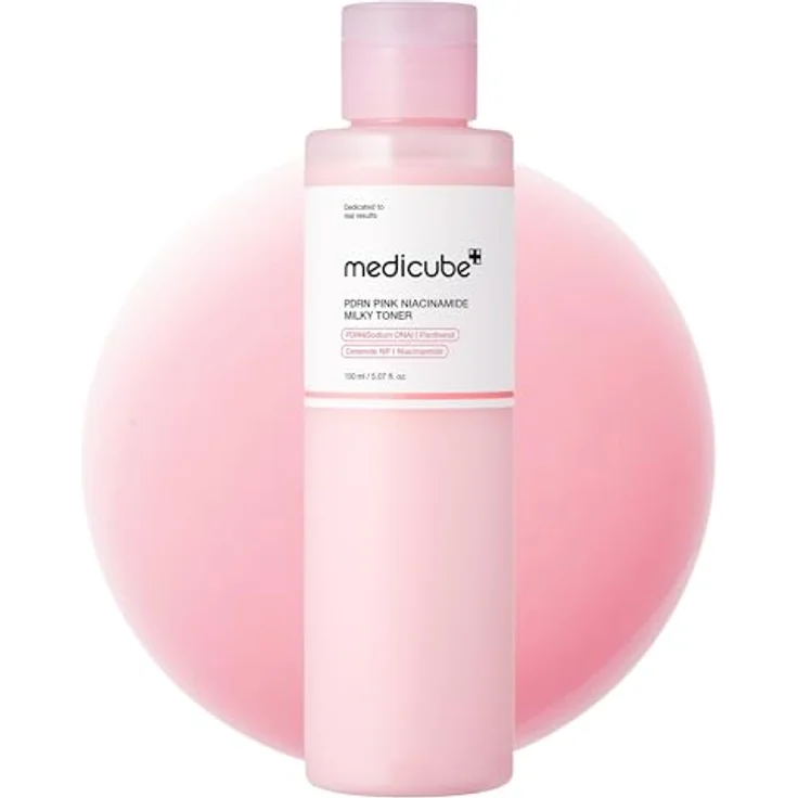 Medicube PDRN Pink Niacinamide Milky Toner, hydratisierend, feuchtigkeitsspendend, mit Ceramiden und Peptiden, 150 ml, rosa – Bild 1