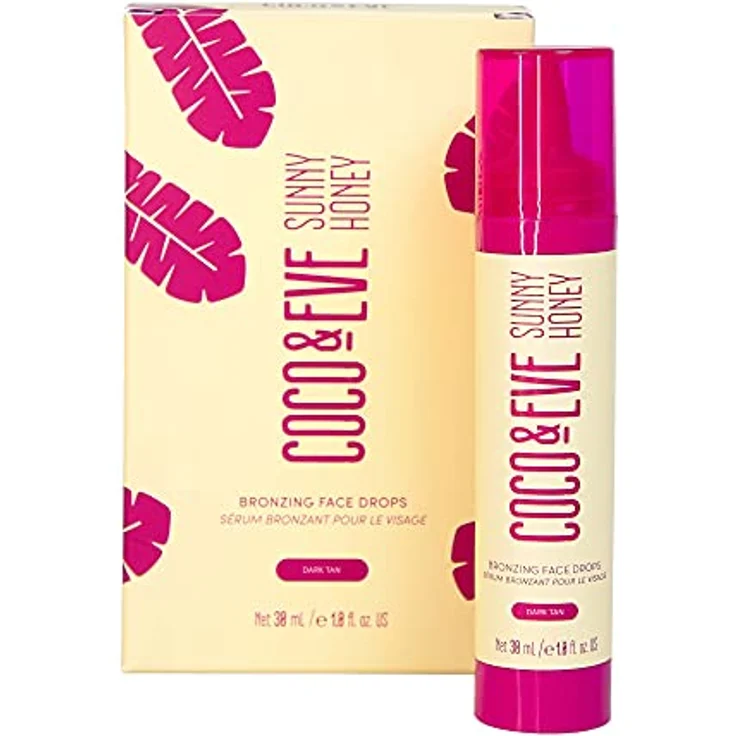 Coco & Eve Bronzing Face Drops - Selbstbräuner-Gesichtstropfen- natürliche Gesichtstropfen mit feuchtigkeitsspendender Hyaluronsäure - 30ml (Dunkel) – Bild 1