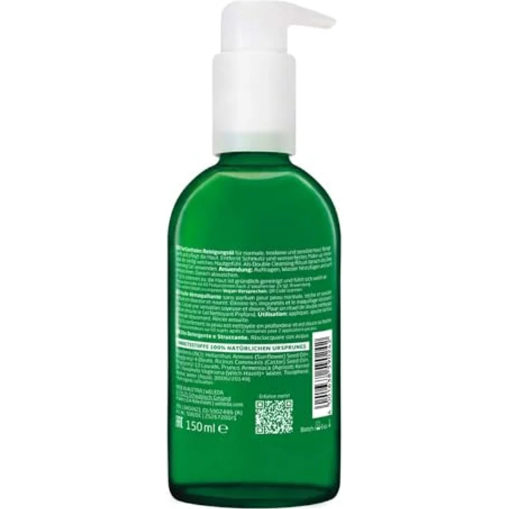 Weleda Bio-Hamamelis & Aprikosenöl, Make-Up Removing Cleansing Oil, 150ml, für normale, trockene und sensible Haut, parfumfrei – Bild 2