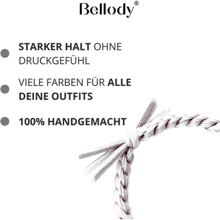 Bellody Original Haargummis - Sundance Edition - Stylisch geflochtener Haargummi mit starkem Halt (4er Set - White Canyon) - Damen Haarschmuck in Weiß – Bild 2