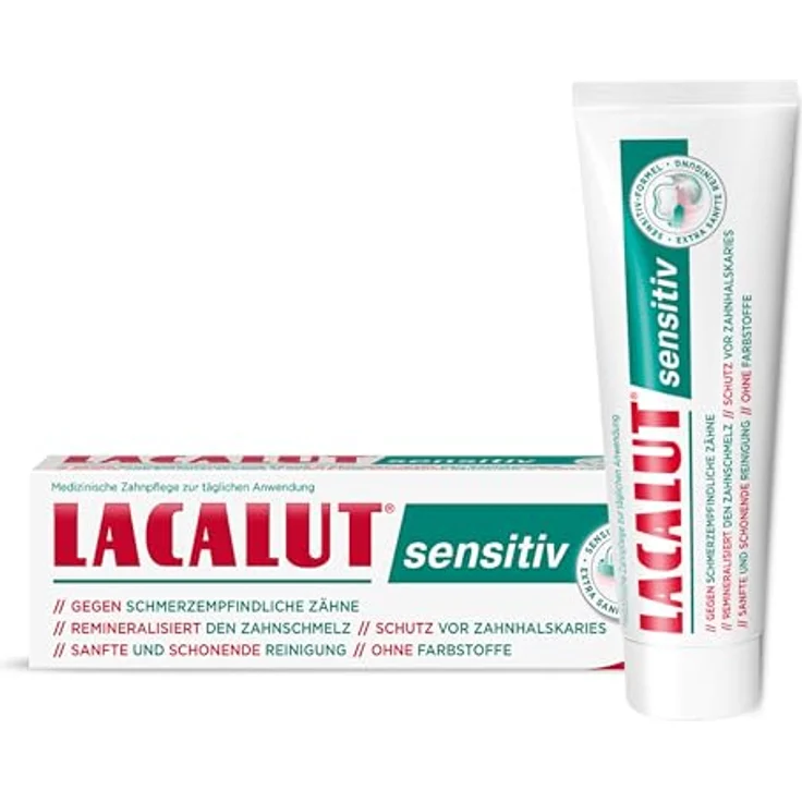 LACALUT Sensitiv Zahncreme, reduziert Schmerzempfindlichkeit, schützt Zähne & Zahnfleisch, 75ml – Bild 1