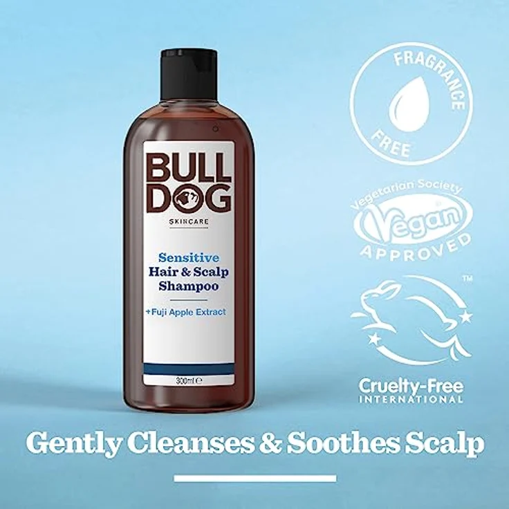 BULLDOG Sensitive Shampoo mit Fuji-Apfel-Extrakt, vegan, 300ml – Bild 2