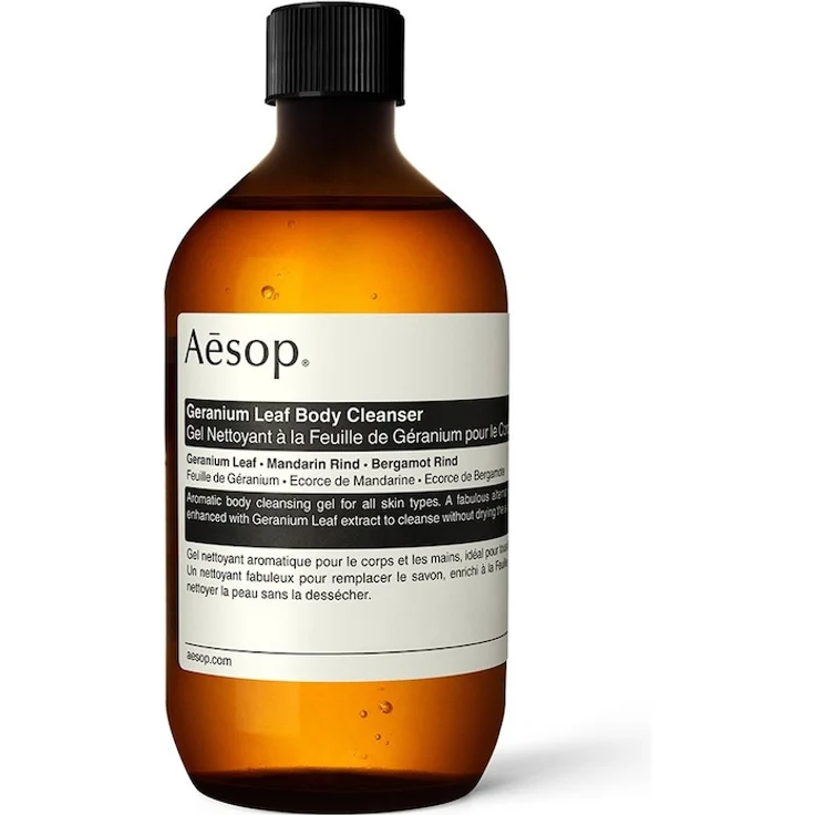 Aesop Geranium Leaf Body Cleanser, Duschgel 500 ml mit erfrischendem, schaumarmen Reinigungseffekt