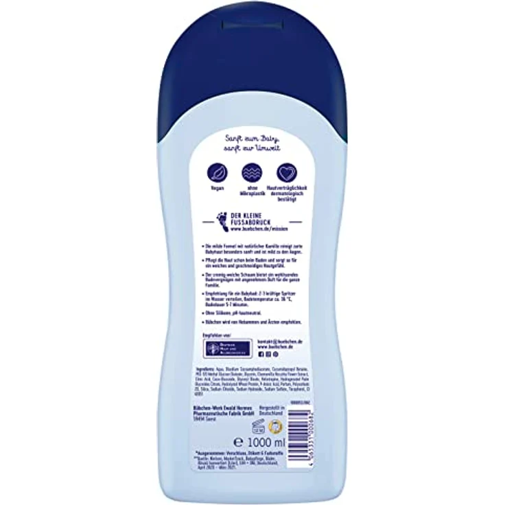 Bübchen Baby Bad, 1000 ml – milder cremig-weicher Schaum für Babys, pflegendes Kinderbad zur sanften Reinigung zarter Babyhaut, ohne Silikone – Bild 2