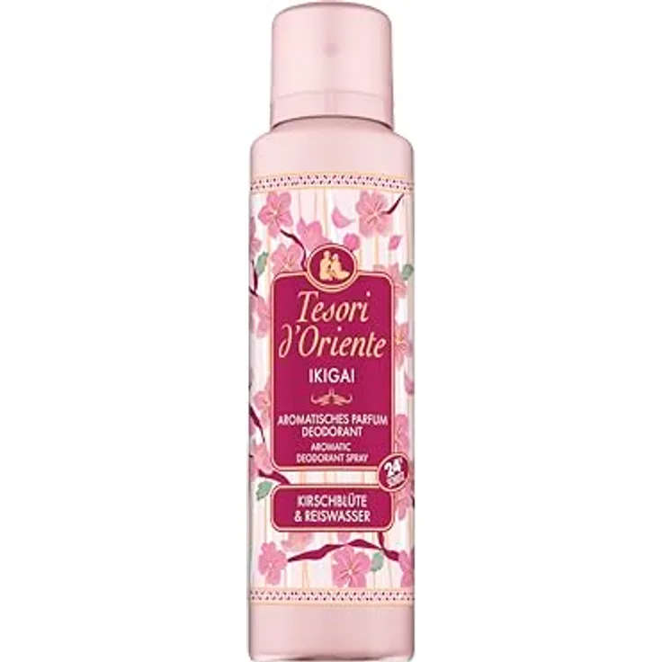 Tesori d'Oriente Aromatisches Parfum Deodorant "Ikigai", mit Kirschblüte und Reiswasser, 24h Schutz, Wellness-Ritual für Körper & Sinne, 150ml