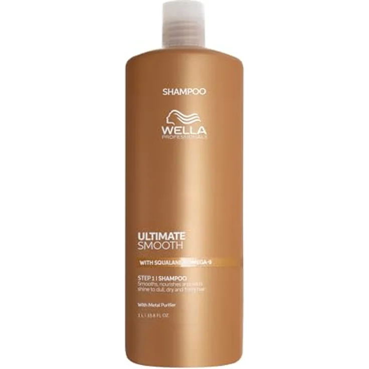 Wella Professionals Ultimate Smooth Shampoo -  Pflegendes Haarshampoo Mit Squalan & Omega 9 - Für Trockenes, Stumpfes & Krauses Haar, 1 l – Bild 1