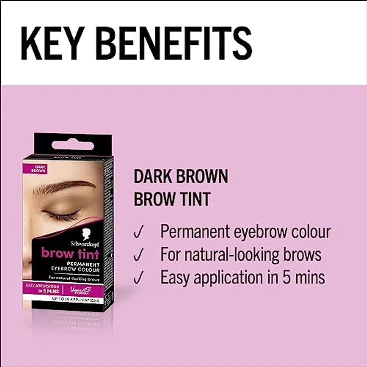 Schwarzkopf Brow Tint Permanent Eye Brow Color 4 - 1 Dunkelbraun Tönung 17 ml – Bild 2