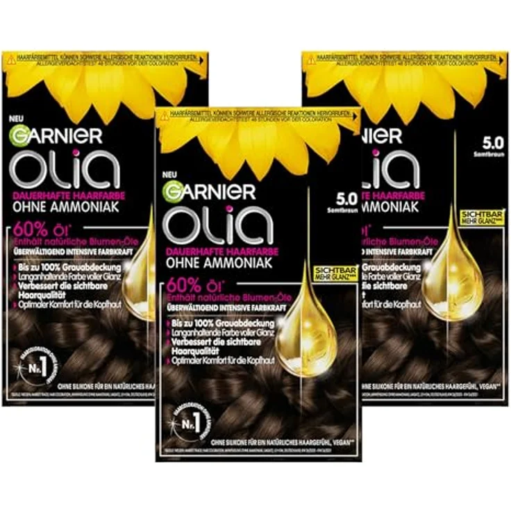 Garnier Olia Intensivcoloration Haarfarbe 5.0 – Bild 1