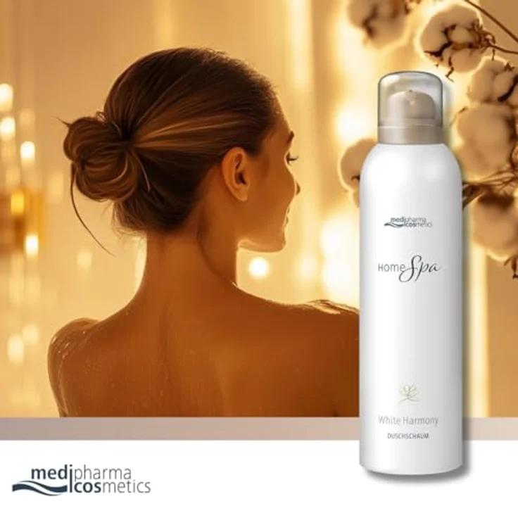 Medipharma Cosmetics Home Spa White Harmony Duschschaum 200 ml - Mit Bio-Cotton-Extrakt, Aloe Vera, vegan – Bild 2