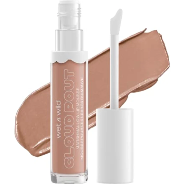 wet n wild Cloud Pout Marshmallow Lip Mousse Lippenstift, 3 ml, Farbe Fluffernutter, pflegende Formel mit Arganöl und Vitamin E – Bild 1