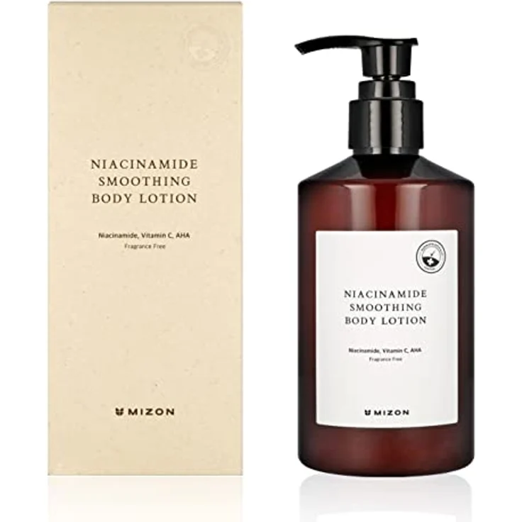 MIZON NIACINAMIDE SMOOTHING BODY LOTION, 300 ml - Körperlotion mit 10% Niacinamid, AHA, Vitamin C und Hyaluronsäure für glatte und strahlende Haut, mildes Peeling, umweltfreundliche Verpackung – Bild 1