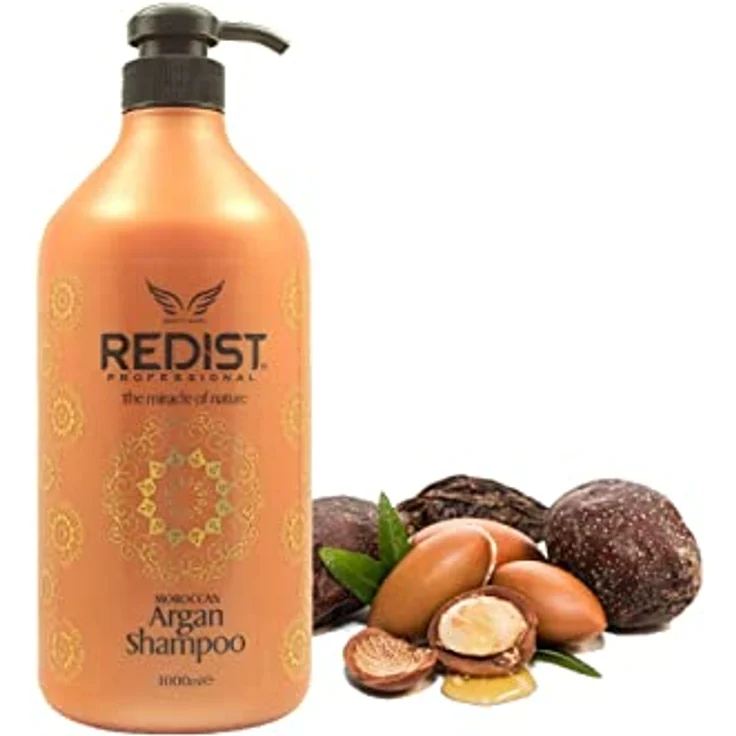 Redist Arganöl Shampoo 1000 ml – Feuchtigkeitsspendendes Shampoo für trockenes und strapaziertes Haar mit intensiv reparierender Wirkung und Antifrizz-Effekt – Bild 2