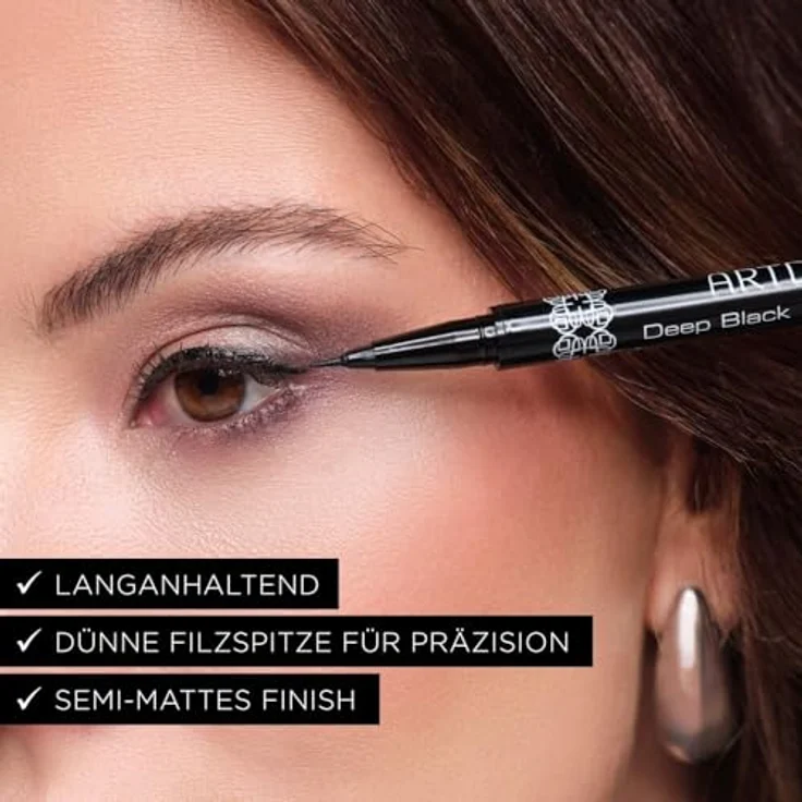 ARTDECO Deep Black Liquid Liner - Wasserfester, flüssiger Eyeliner mit ultradünner Filzspitze - 0,4 ml – Bild 2