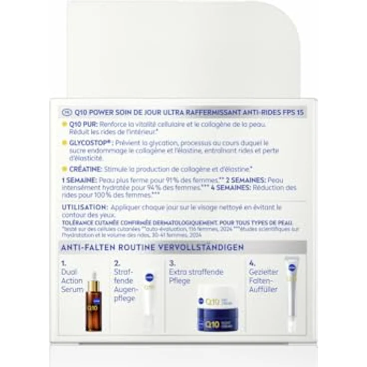 NIVEA Q10 Anti-Falten Power Extra Straffende Tagespflege LSF 15, 50 ml - Feuchtigkeitsspendend, mit Duo-Kollagen-Booster, für alle Hauttypen – Bild 10