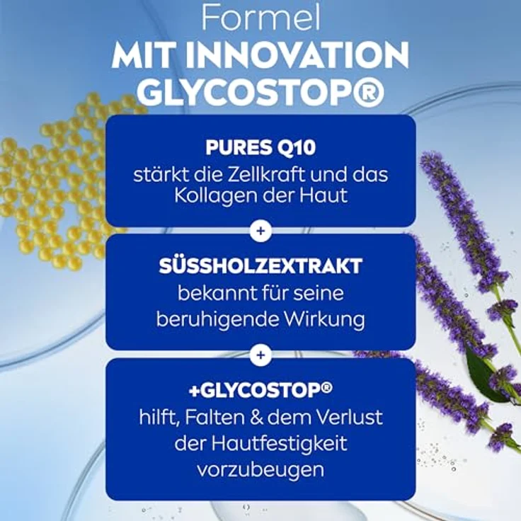 NIVEA Q10 Anti-Falten Power Sensitive Tagespflege LSF 15, 50ml, für sensible Haut, mit Süßholzextrakt – Bild 2