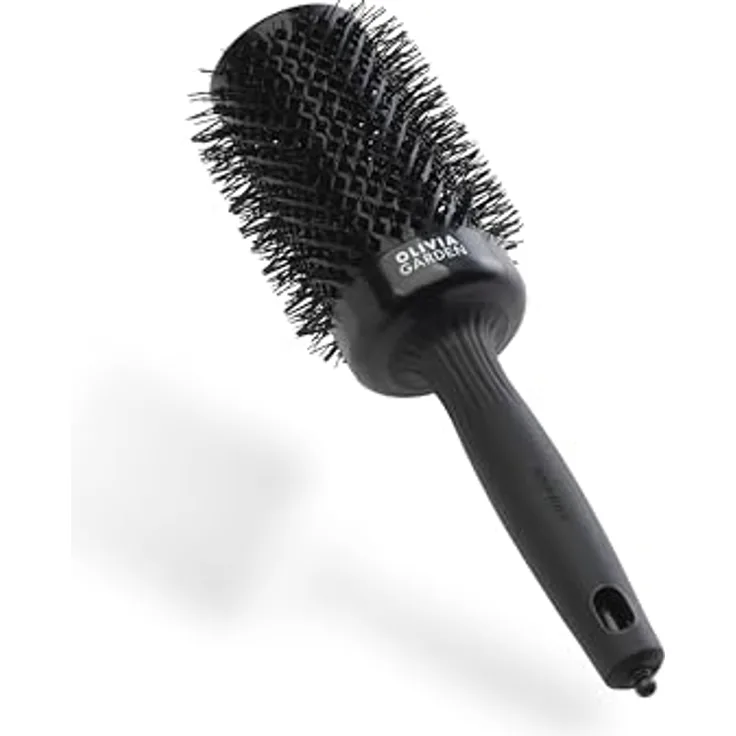 Olivia Garden Expert Blowout Shine – Schwarz - 55 - Runde, antistatische Keramikbürste für glänzende und frizzfreie Blowouts