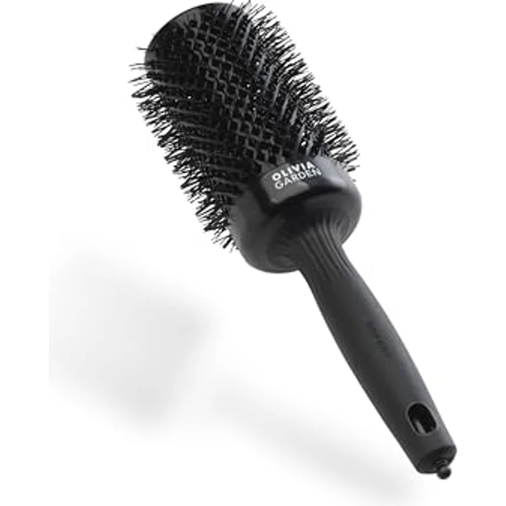 Olivia Garden Expert Blowout Shine – Schwarz - 55 - Runde, antistatische Keramikbürste für glänzende und frizzfreie Blowouts – Bild 1