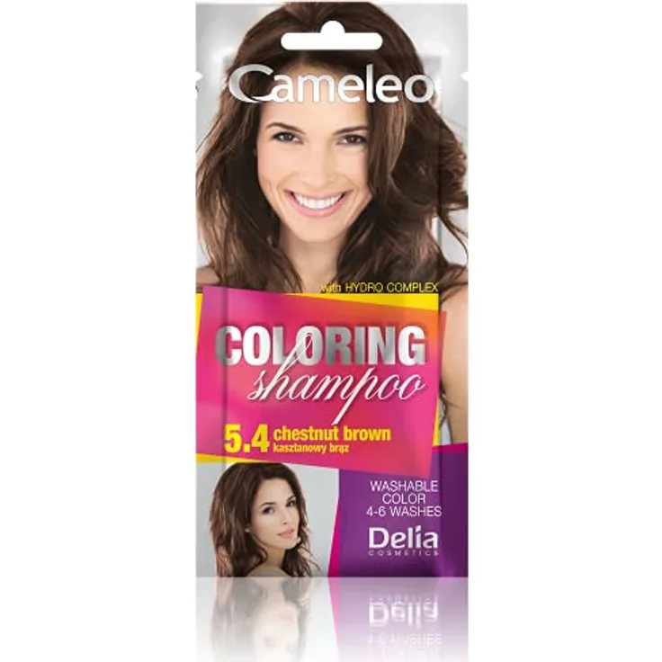 Cameleo - Tönungsshampoo - Chestnut Brown - schnelle und einfache Farbauffrischung "Farbe in Farbe" - ohne Ammoniak und Oxidationsmittel - Shampoo im Beutel - 40ml