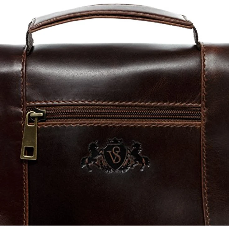 SID & VAIN Hänge-Kulturtasche Heathrow aus Premium Leder I Kulturbeutel für Herren und Damen I Waschbeutel zum Aufhängen braun handgefertigt – Bild 3