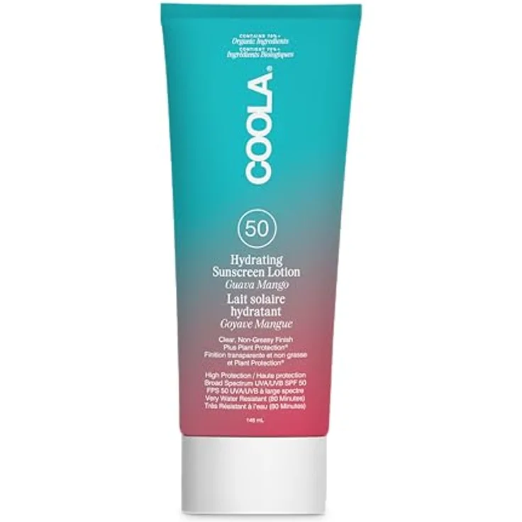 COOLA Classic Body Sunscreen Lotion SPF 50, Guava Mango, 148ml - Natürlicher Guava-Mango-Duft, Breitspektrum-LSF 50 UVA/UVB-Schutz, 80 Minuten wasserfest