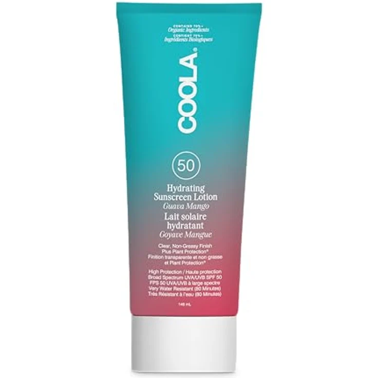COOLA Classic Body Sunscreen Lotion SPF 50, Guava Mango, 148ml - Natürlicher Guava-Mango-Duft, Breitspektrum-LSF 50 UVA/UVB-Schutz, 80 Minuten wasserfest