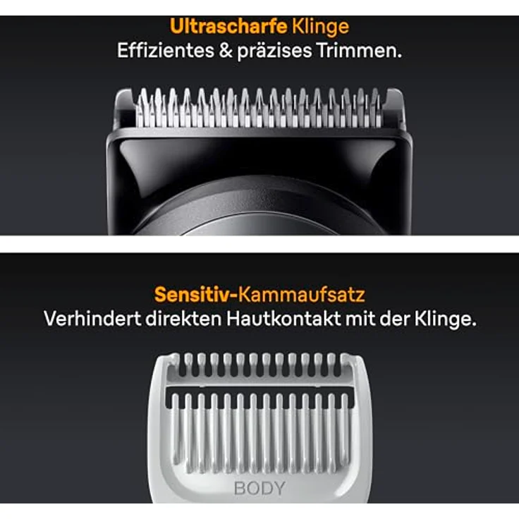 Braun AIO5520, Multigroomer mit 14 Längeneinstellungen, schwarz/grau, akkubetrieben, 120 min Laufzeit, wasserdicht – Bild 5