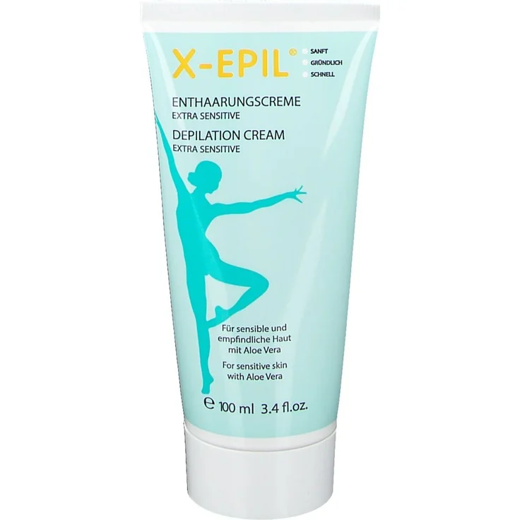 X-Epil Enthaarungscreme 100 ml, Creme für sensible Haut mit Aloe Vera