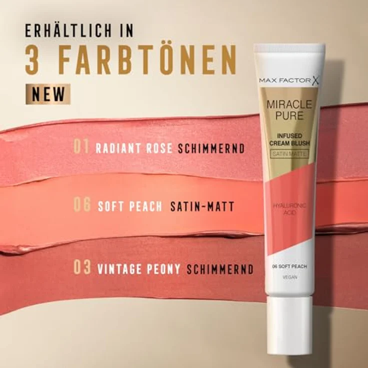Max Factor Miracle Pure Creme-Rouge, 15 ml, Rouge im Farbton 03 Vintage Peony, natürliche Farbe mit Langzeiteffekt – Bild 4